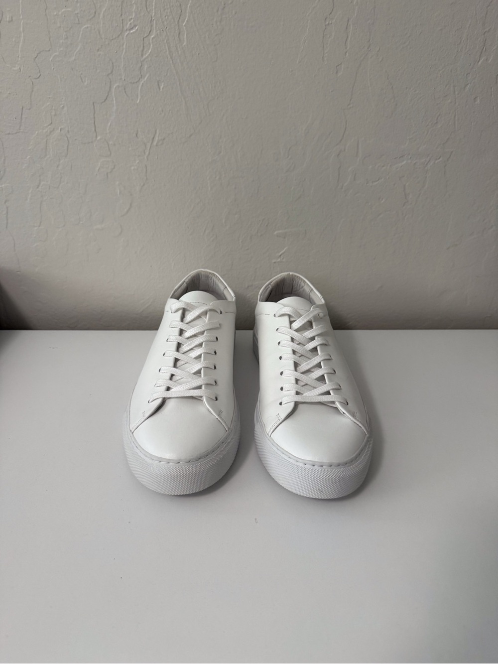Beckett Simonon White Low-Top Leather Sneakers
